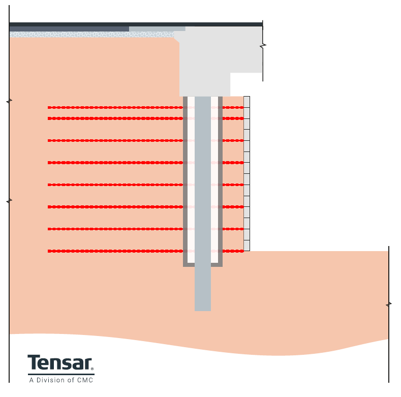Reinforced soil (Mechanically Stabilised Earth) Integral Abutment with tied columns