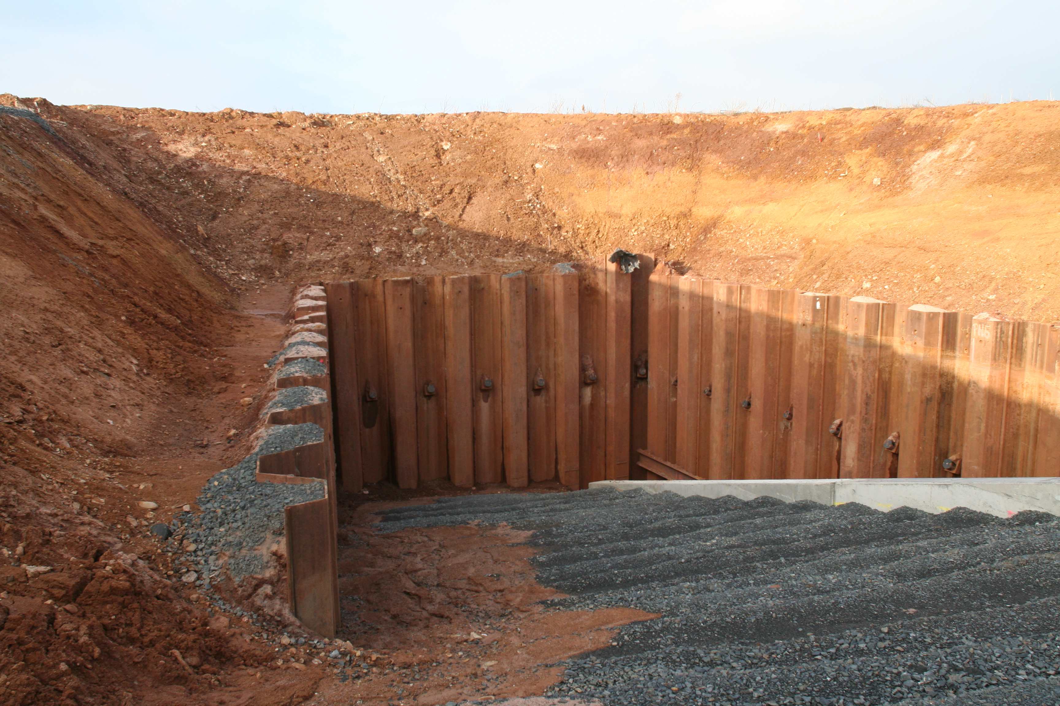 Embedded retaining walls example